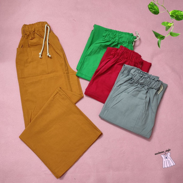 شلوار لینن زنانه بگ