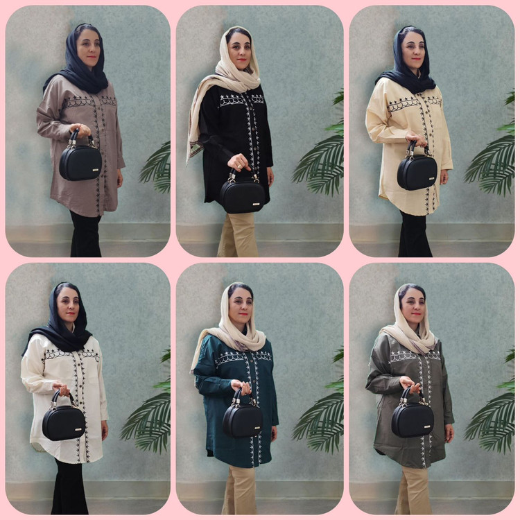 مانتو لینن گلدوزی مدل دال بر