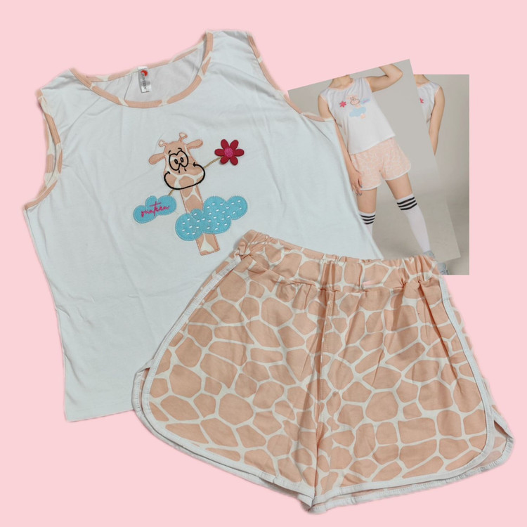 ست تاپ و شورتک نخ پنبه زنانه