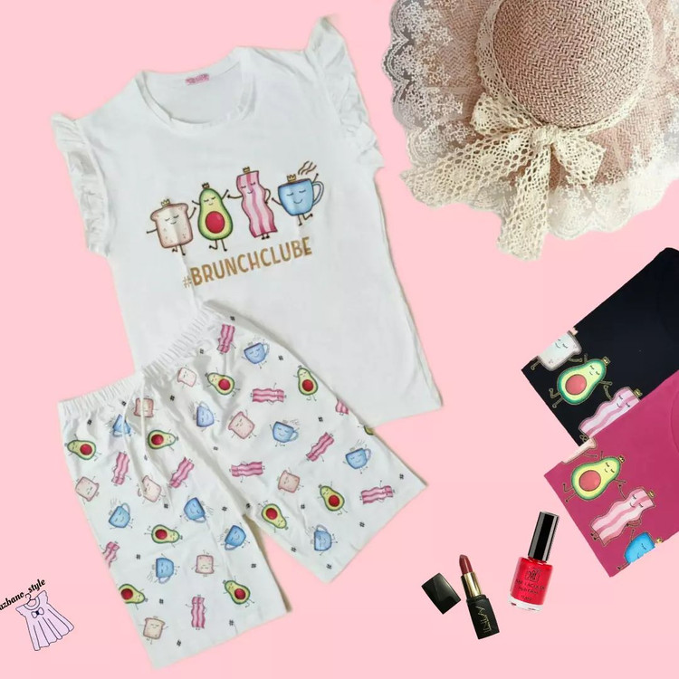 ست تیشرت و شلوارک نخ پنبه زنانه