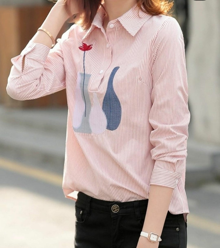 خرید شومیز اسپرت یقه مردونه دخترانه