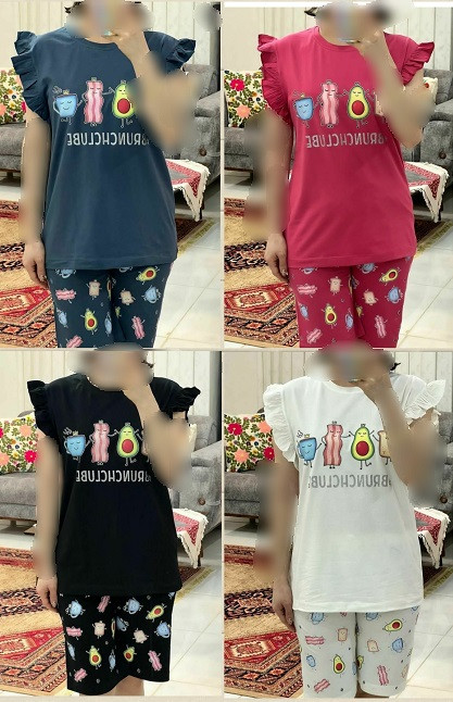 ست تیشرت و شلوارک نخ پنبه دخترانه