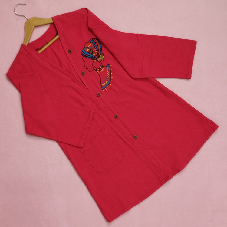 مانتو کنفی الیاف طبیعی سرخابی