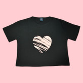 کراپ مشکی قلبی نخ پنبه