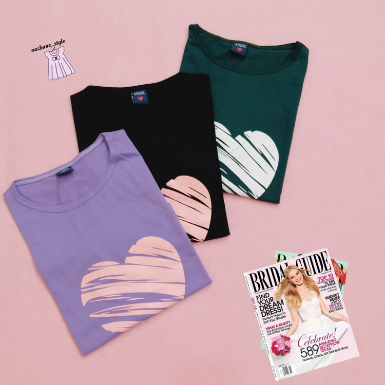 کراپ نخ پنبه طرح قلب آنجل