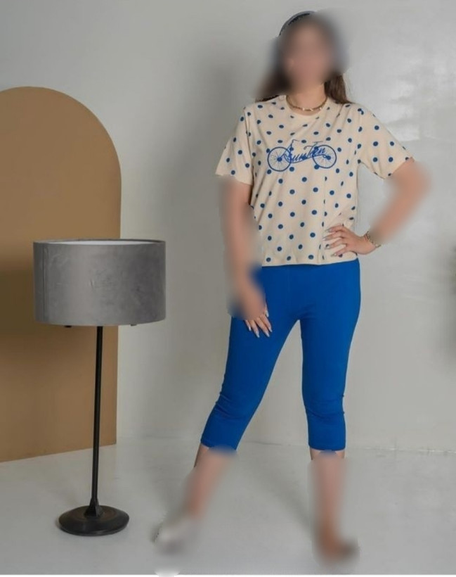 خرید ست کراپ شلوارک نخ پنبه دخترانه