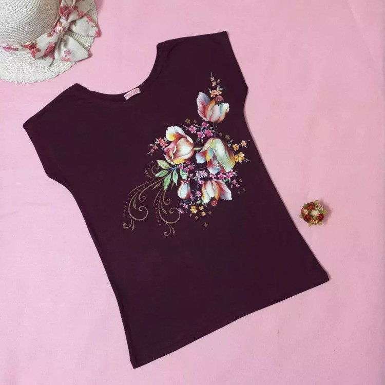 تیشرت ویسکو زرشکی