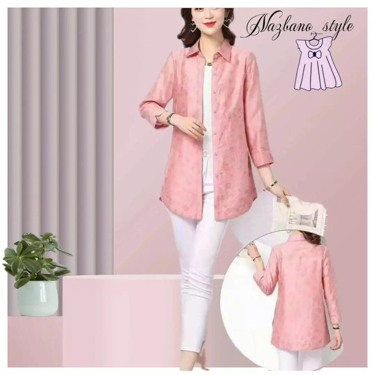 تونیک مانتویی ابرو بادی صورتی