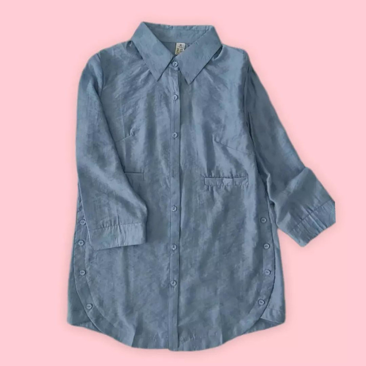 تونیک مانتویی یقه مردونه جلو دکمه