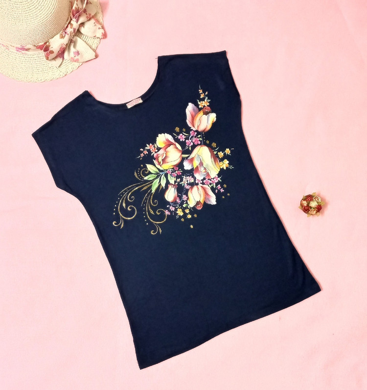 خرید تیشرت ویسکوز درجه یک مشکی سایز لارج