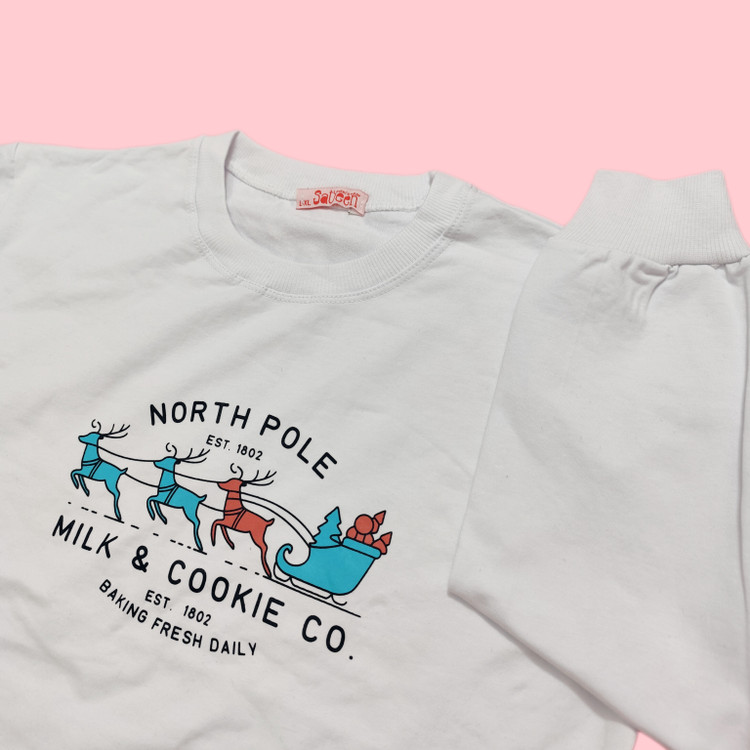 دورس نخ پنبه دخترانه طرحدار کریسمسی