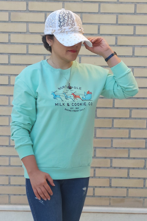 دورس نخ پنبه گلکسی (کش)زنانه دخترانه سبز روشن