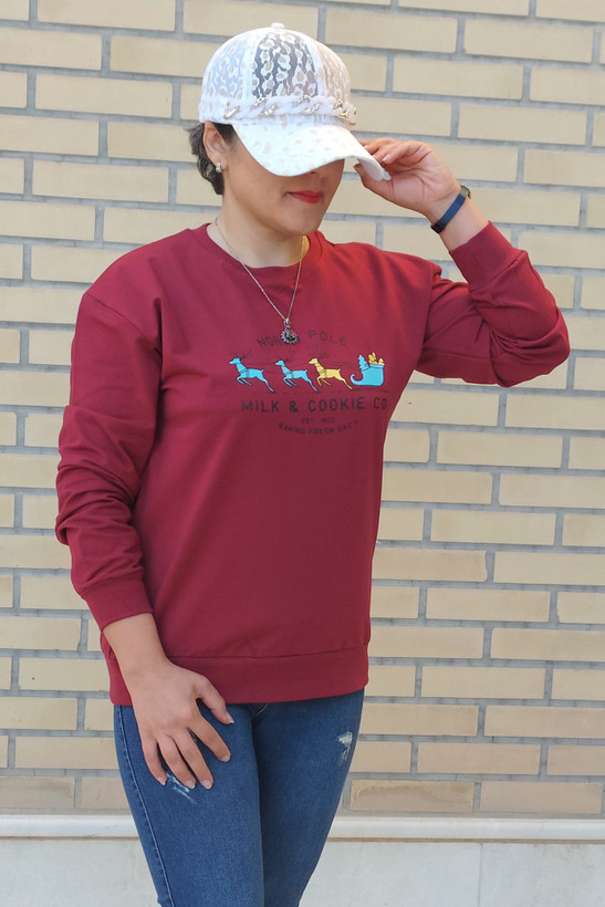 دورس نخ پنبه گلکسی (کش)زنانه دخترانه زرشکی