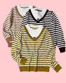 بلوز بافت راه راه یقه هفت