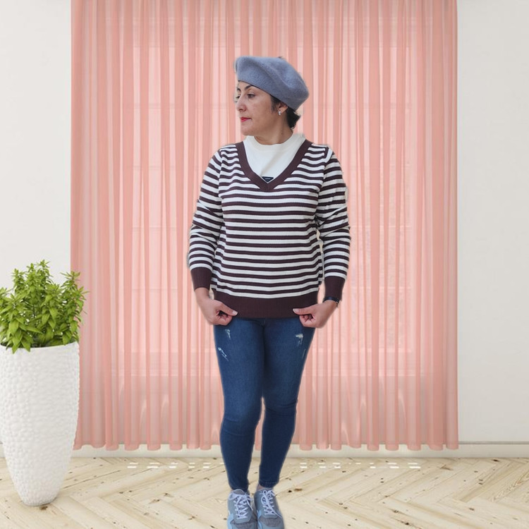 بلوز بافتنی راه راه