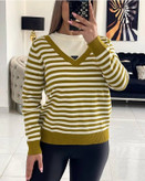 بلوز بافت راه راه سبز