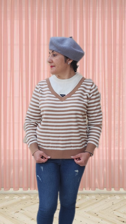 بلوز بافتنی زنانه راه راه