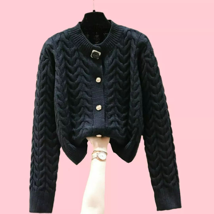 ژاکت بافت جلو دکمه دار مشمی