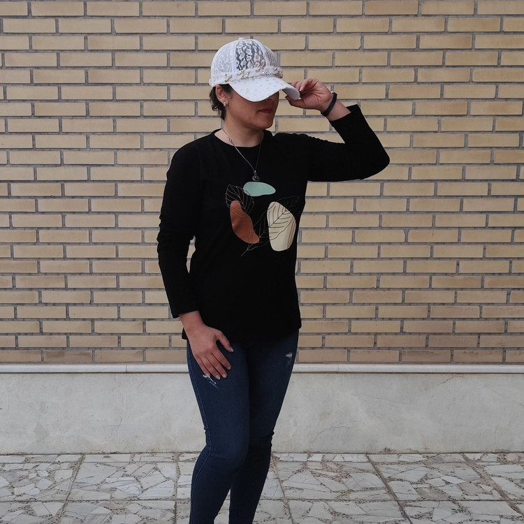 بلوز آستین بلند نخ پنبه مشکی