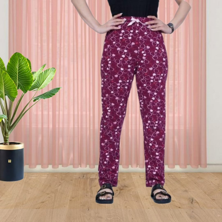 شلوار نخ پنبه زرشکی