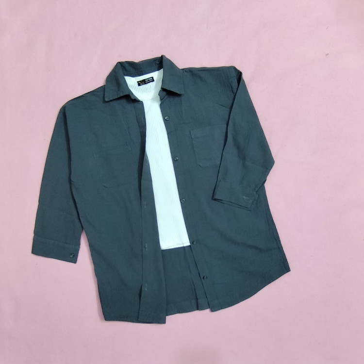 شومیز مانتویی کنفی زنانه خاکستری