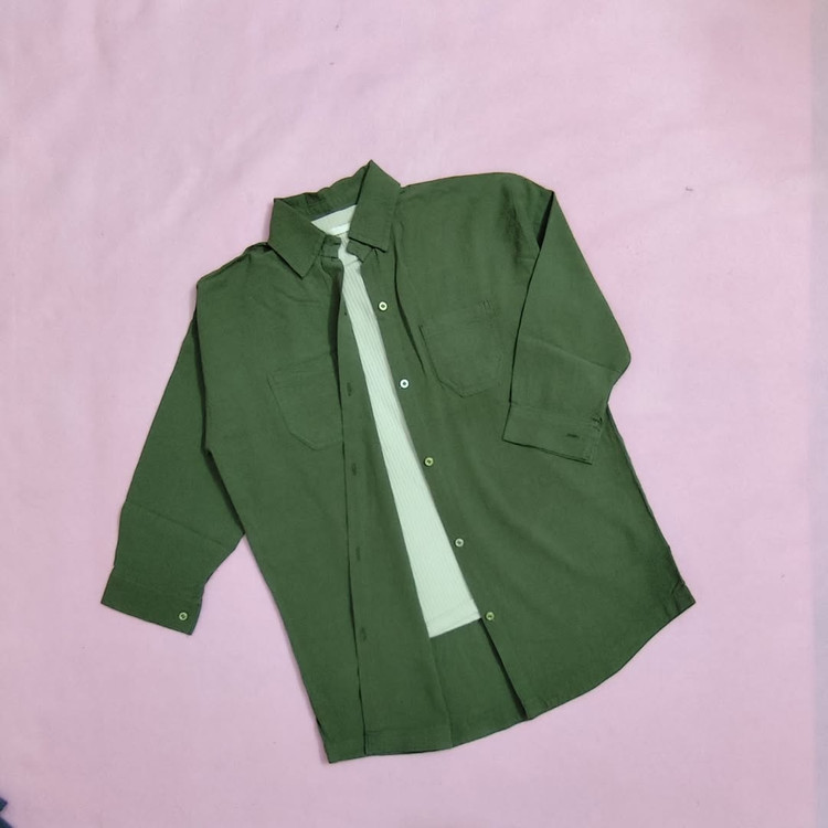 شومیز مانتویی کنفی سبز