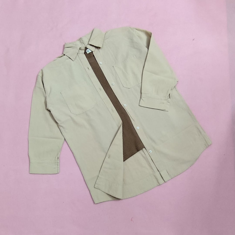 شومیز مانتویی کنفی زنانه کرم