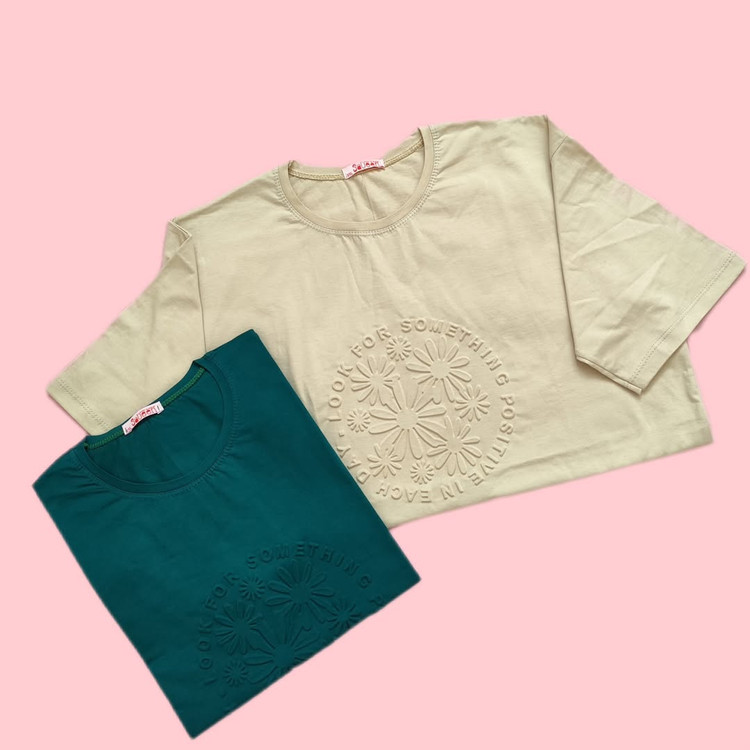 تیشرت لانگ زنانه کرم