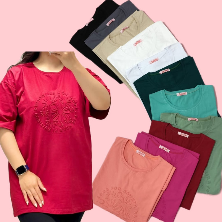 تیشرت لانگ نخ پنبه دخترانه