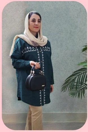 مانتو لینن گلدوزی سبز