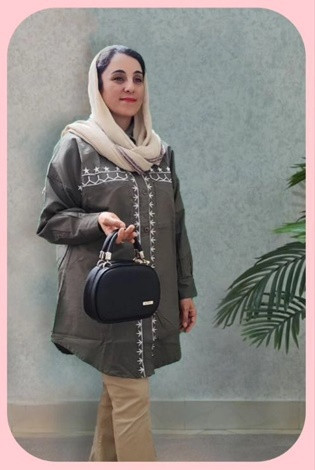 مانتو لینن گلدوزی زیتونی