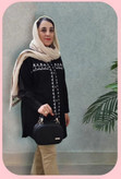 مانتو لینن گلدوزی مشکی