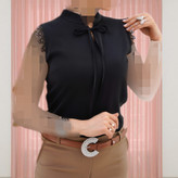تاپ مجلسی کرپ مشکی زنانه