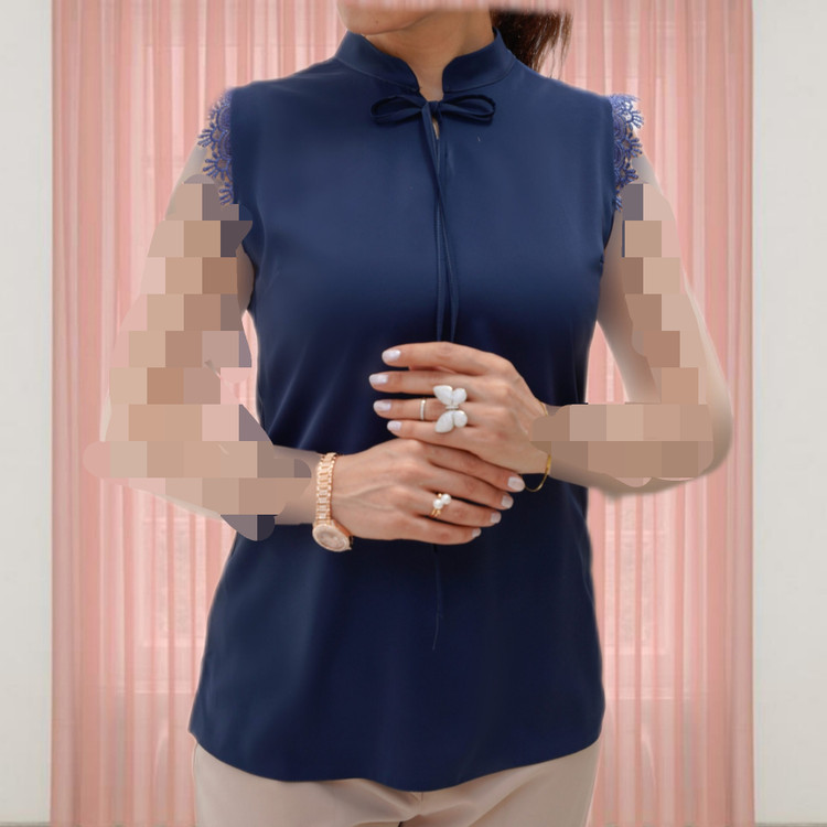 تاپ مجلسی سرمه ای زنانه