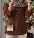 شومیز لینن شکلاتی