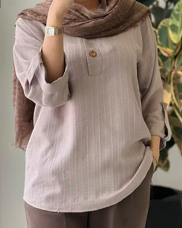 شومیز لینن جلو بسته