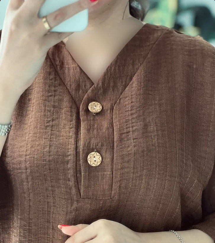 شومیز یقه دکه دار لینن