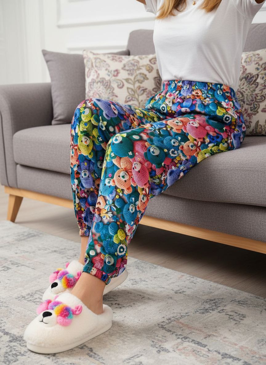 شلوار مخمل سه بعدی شاد