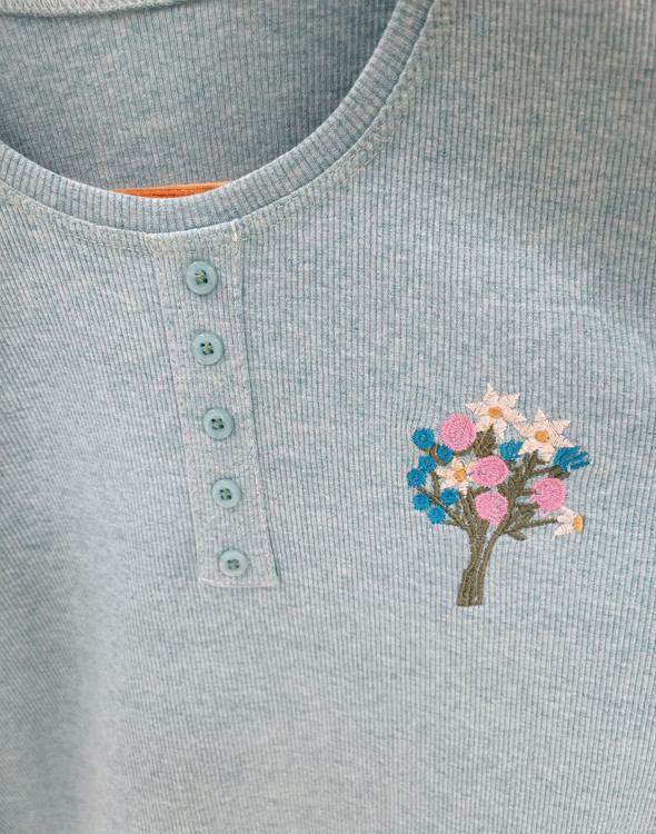 بلوز آستین بلند کبریتی گلدوزی