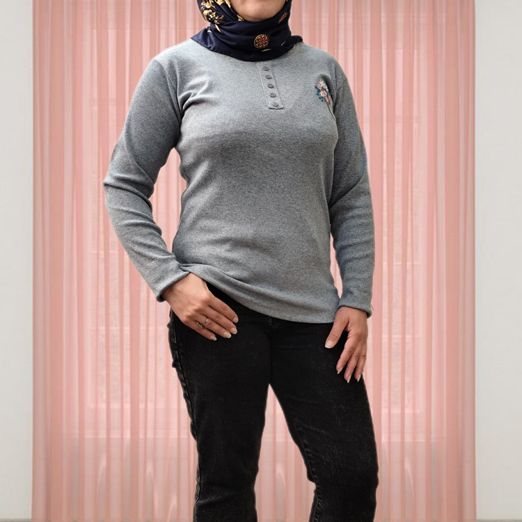 بلوز آستین بلند کبریتی سبز روشن