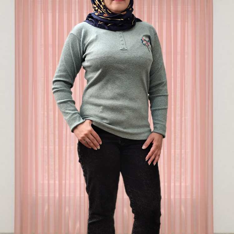 بلوز آستین بلند کبریتی ارغوانی چرک