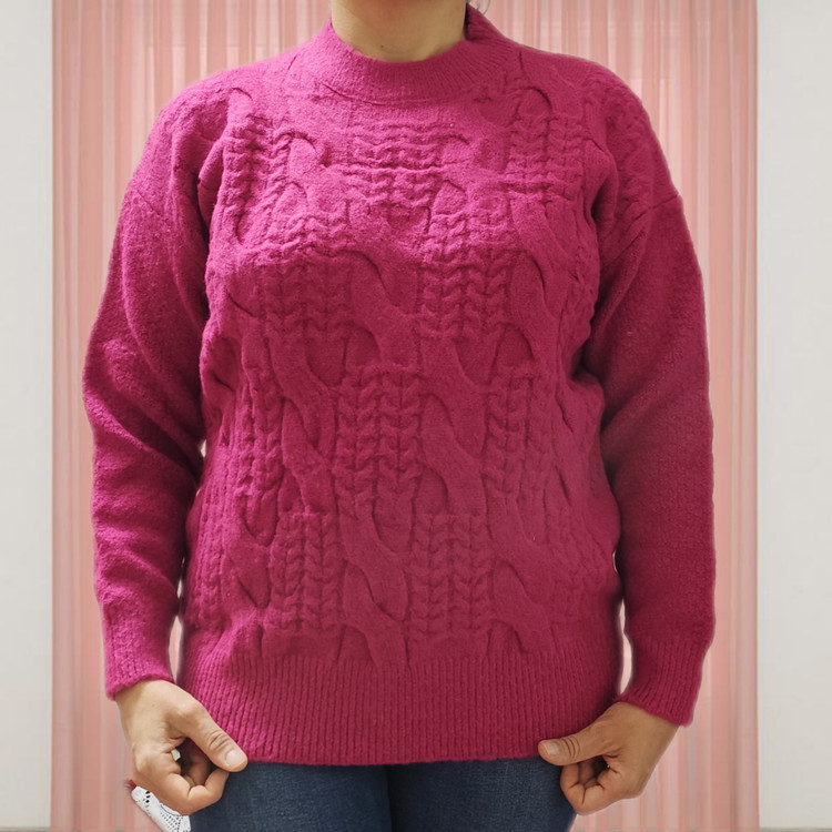 بلوز بافتنی زنانه سرخابی