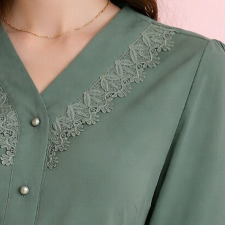 شومیز مجلسی کرپ الیزه یقه هفت زنانه