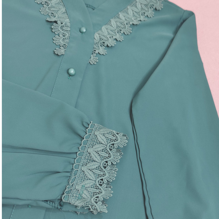 شومیز مجلسی آستین مچی گیپور زنانه