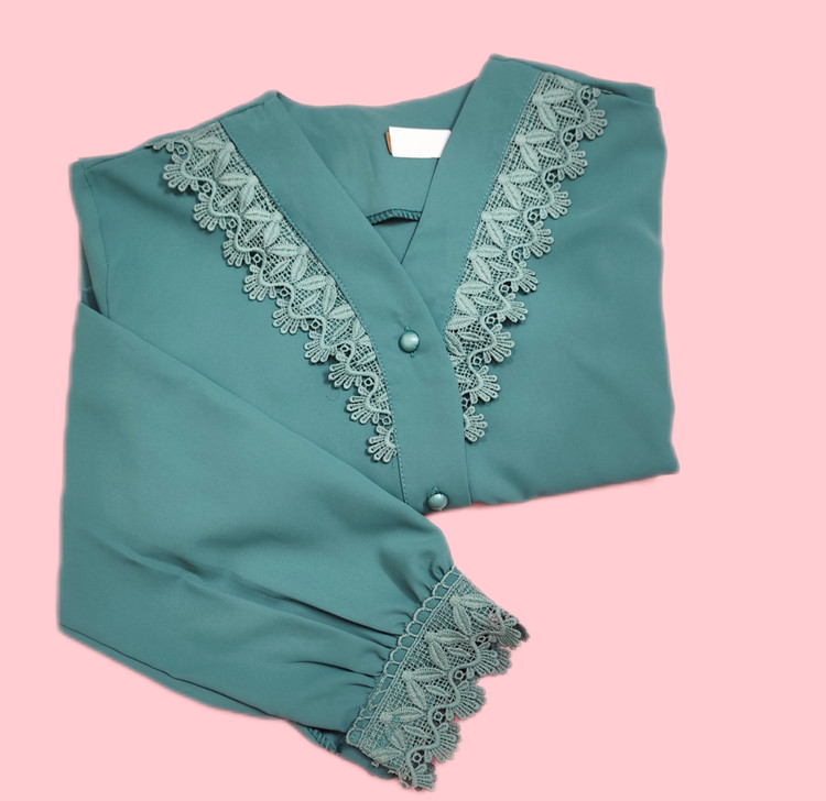 شومیز مجلسی کرپ الیزه سبز