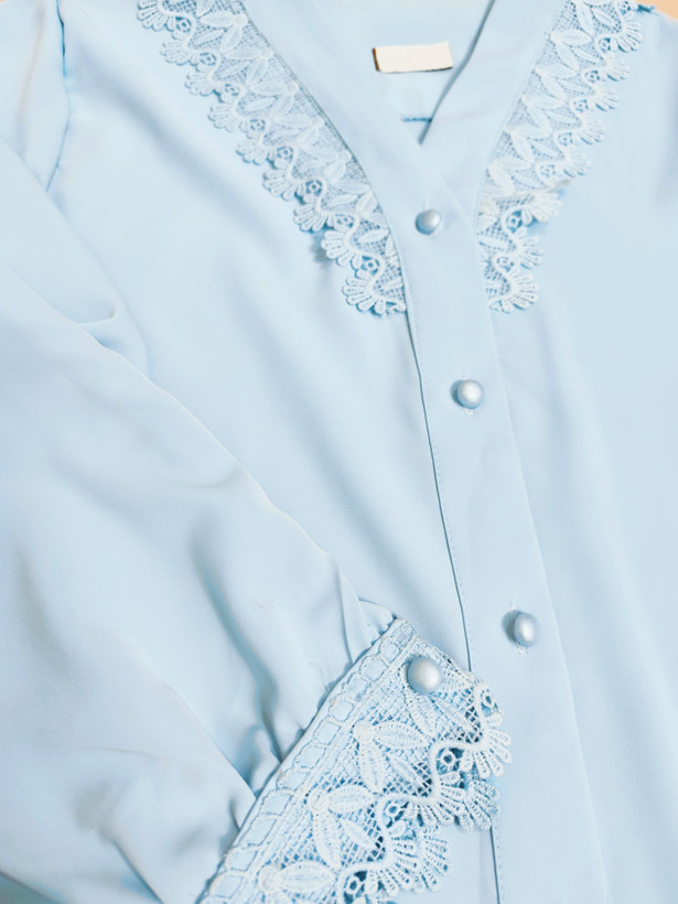 شومیز مجلسی کرپ الیزه آستین دکمه ای